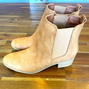 Camel Elegant Faux Suede Chelsea Boots - Womens 8.5